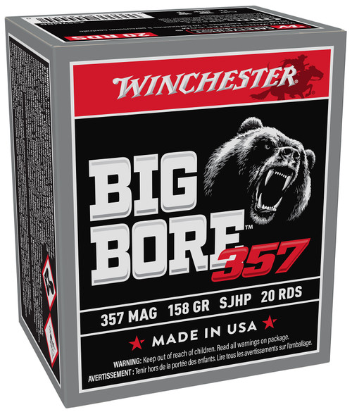 Winchester Ammo X357MBB 357 Magnum 158 Grain Semi Jacketed Hollow Point  Reliable Personal Defense and Hunting Ammo