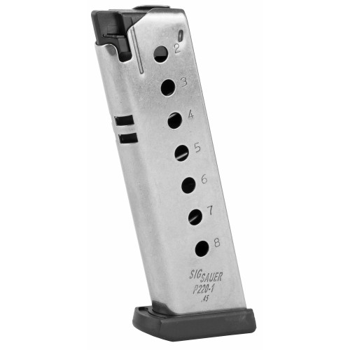 Sig Sauer MAG-220-45-8 8-Round .45 ACP Pistol Magazine in Silver