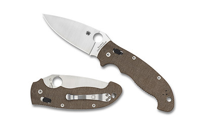 Spyderco Manix 2 XL Folding Knife with Brown Canvas Micarta Scales and CPM CRU-WEAR Blade - Model C95MPCW2