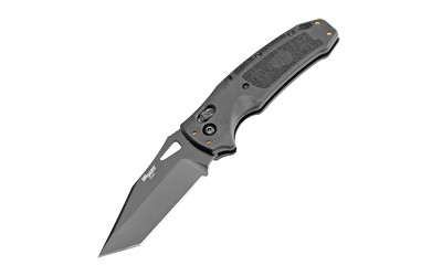 Hogue Sig K320 Nitron Folding Knife – 3.5-inch Plain Edge Blade, Black Handle