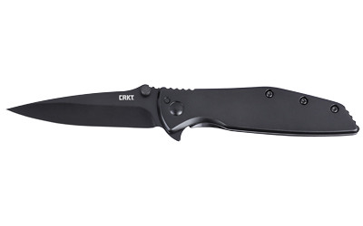 Columbia River Knife & Tool Slag Folding Knife with D2 Steel, 2.95 Inch Plain Edge, Black Handle