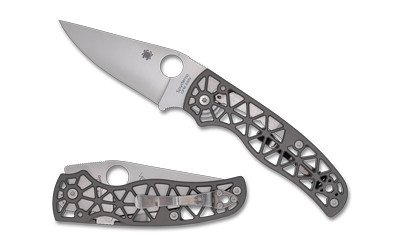 Spyderco Edgerati Geometric Folding Knife with CPM S30V Steel, 3.57 Inches, Gray Aluminum Handle