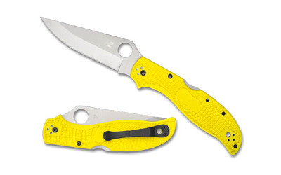 Spyderco Stretch 2 XL Salt Lightweight Folding Knife with H-2 Steel and Yellow Handle