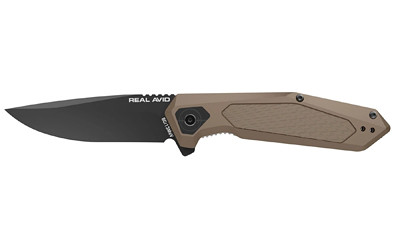 Real Avid Rav-3 Folding Knife with 3.25-Inch Blade, Assisted Opening, Tan Handle