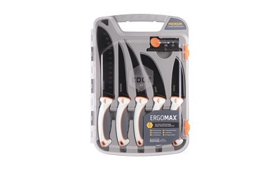 Outdoor Edge ErgoMax 6-Piece Game Processing Knife Set with Sharpener and Carry Case