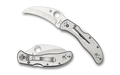 Spyderco Harpy Clipit SS Folding Knife with VG-10 Blade - 2.75 Inches, Silver