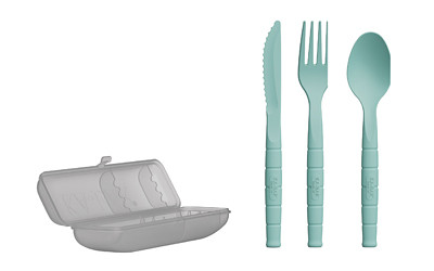 KA-BAR Knives Lunch Pal Utensil Set with Storage Case - Teal, Model 9939