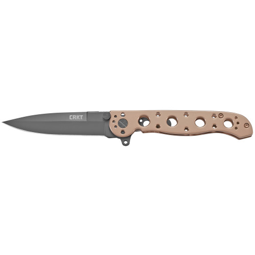 CRKT M16-03BK Bronze Titanium Nitride Folding Knife with Plain Edge - 3.55-inch Blade