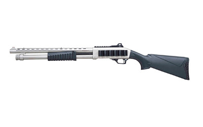 Citadel Mariner 12 Gauge Pump-Action Shotgun with 18.75-Inch Barrel, 4-Round Capacity, Silver Synthetic Stock