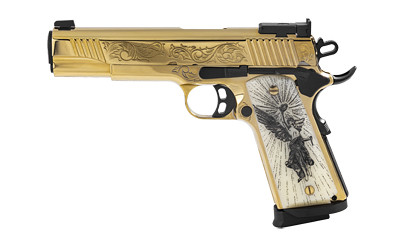 Girsan MC1911 Gold 38 Super Pistol with Adjustable Sights and Custom Engraving