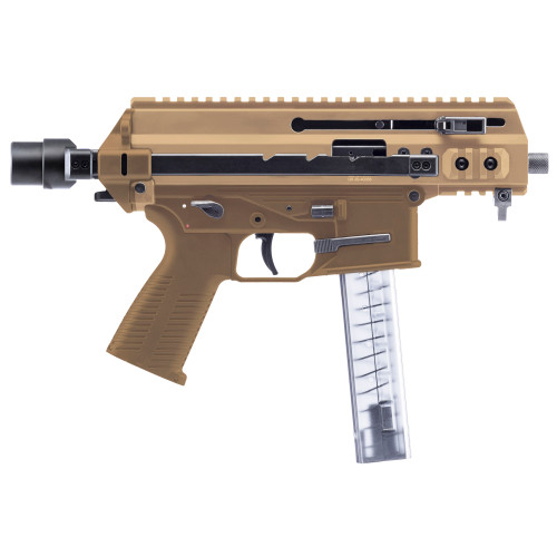 B&T USA APC9K PRO 9mm Semi-Automatic Submachine Gun with 4.3-Inch Threaded Barrel and 30-Round Magazine in Tan