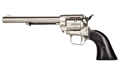 Heritage Rough Rider .22 LR 6.5-inch Nickel Single Action Revolver with Black Laminate Grip