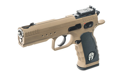 Tanfoglio Hexagon Tactical 9mm Full-Size Semi-Automatic Pistol with Hexagon Integral Compensator in Flat Dark Earth