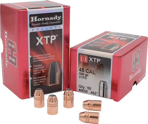Hornady .45 Caliber .452 XTP Bullet - 300 Grain for Handgun & Revolver Applications