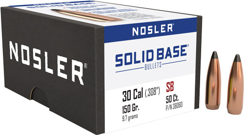 Nosler Bullets 30 Caliber .284, Solid Brass Boat Tail with Ballistic Tip for Hunting - Part No. 38060