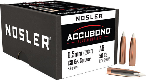 Nosler Bullets 6.5mm .264 AccuBond Spitzer Boat Tail Bullet (Part No. 56902)