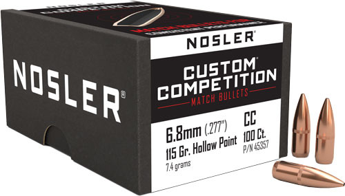 Nosler Bullets 6.8mm .277 Custom Competition Boat Tail Hollow Point - 115 Grain