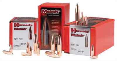 Hornady Match™ .308 Caliber 208-Grain Boat Tail Hollow Point Bullets (Part No. 30733)