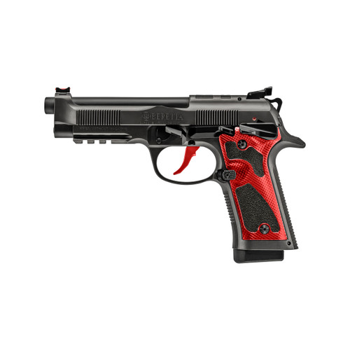 Beretta 92X Performance Carry Optic 9mm Semi-Auto Pistol with Fiber Optic Sights and Red Aluminum Grips