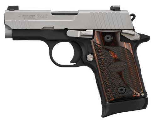 SIG SAUER P938 Two-Tone 9mm Semi-Auto Pistol with Night Sights and Walnut Grips