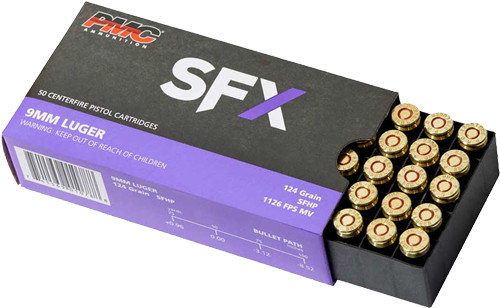 PMC 9mm Luger 124 Grain SFX Hollow Point Ammunition - 50 Rounds per Box