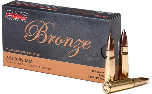 PMC 7.62x39 123 Grain FMJ Ammunition - Reloadable Full Metal Jacketed Bullets