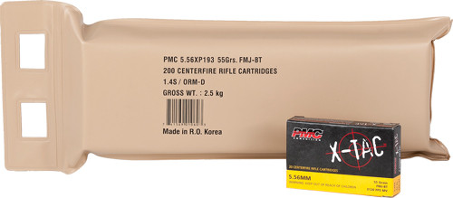 PMC 5.56x55mm NATO FMJ-BT Ammunition, 55 Grains, 200 Rounds
