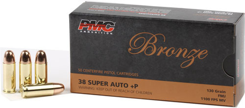 PMC 38 Super +P 130 Grain FMJ-RN Ammunition – Reloadable Full Metal Jacketed Bullet for Precision Shooting