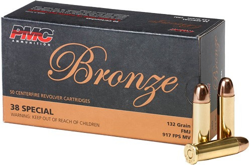 PMC 38 Special 132 Grain FMJ-RN Ammunition, Reloadable, 50 Rounds per Box