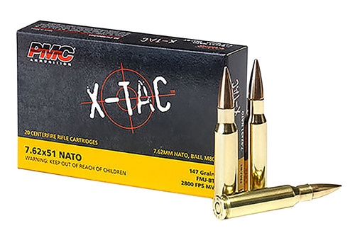 PMC 7.62x51mm NATO Full Metal Jacket Boat Tail Rifle Ammunition – 147 Grain, Centerfire, Target Shooting