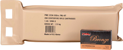 PMC 223 Rem 55GR FMJ-BT Ammunition - Reliable Reloadable Full Metal Jacketed Bullets