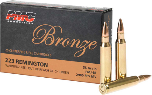 PMC 223 Remington 55 Grain FMJ-BT Rifle Ammunition - Reloadable, 20 Rounds per Box