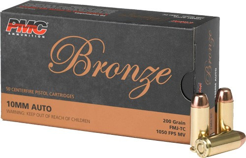 PMC 10mm Auto 200GR FMJ-TC Ammunition - Reloadable Full Metal Jacketed Bullet