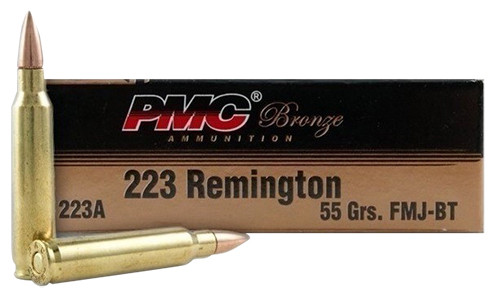 PMC 223ABP 223 Rem Full Metal Jacket Boat Tail Target Shooting Ammo – 55 Grain, Brass Casing, 200 Rounds per Box