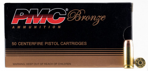 PMC 40E .40 S&W 180 Grain Full Metal Jacket Flat Point Centerfire Handgun Ammunition, 50 Rounds per Box