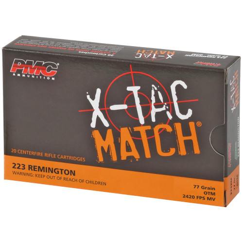 PMC Ammunition XTAC Match 223 Remington 77-Grain Open Tip Match Rifle Ammo