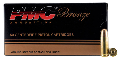 PMC 38SA 38 Super +P Full Metal Jacket Handgun Rounds, 130 Grains, 50 Rounds per Box