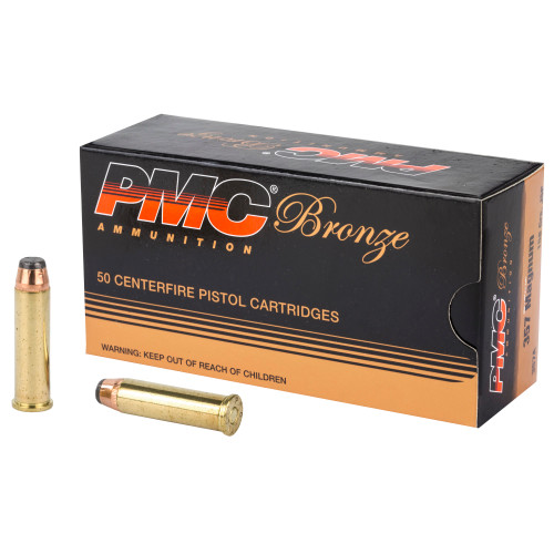 PMC Ammunition Bronze 357 Magnum 158-Grain Jacketed Soft Point Ammo - 50 Rounds per Box