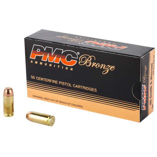 PMC Ammunition Bronze 40 S&W 180-Grain Full Metal Jacket, 50 Rounds per Box