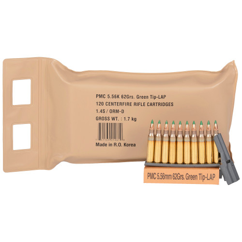 PMC Ammunition XTAC 5.56 NATO 62 Grain Green Tip - Box of 120 Rounds
