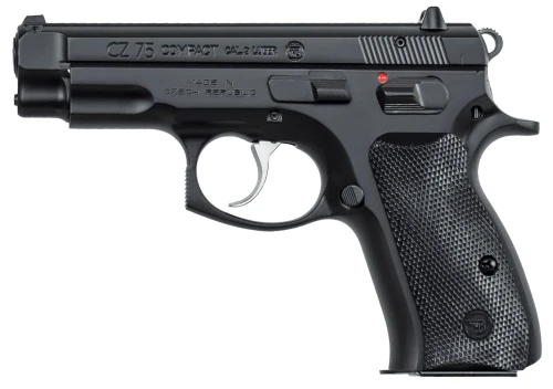 CZ 75 Compact 9mm Pistol, Black Polycoat, Fixed Sights, Manual Safety – 01190