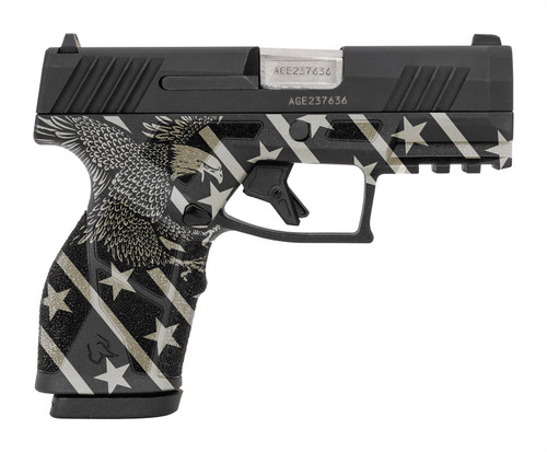 Taurus GX2 9mm Striker-Fired Pistol, Black, 13+1, Eagle Frame Engraving – 1-GX2931-EN1