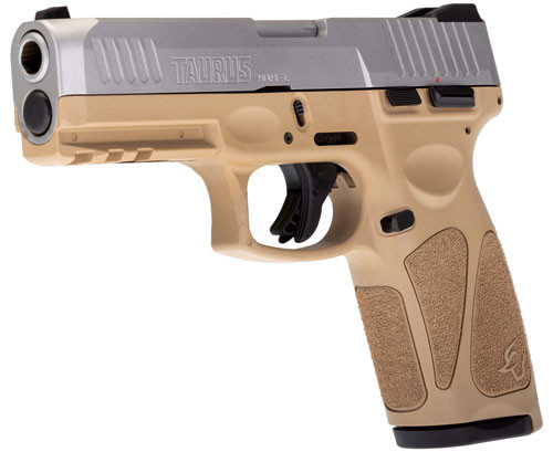 Taurus G3 9mm Luger Semi-Automatic Pistol, Bi-Tone Tan and Stainless, Part Number 1G3B949T