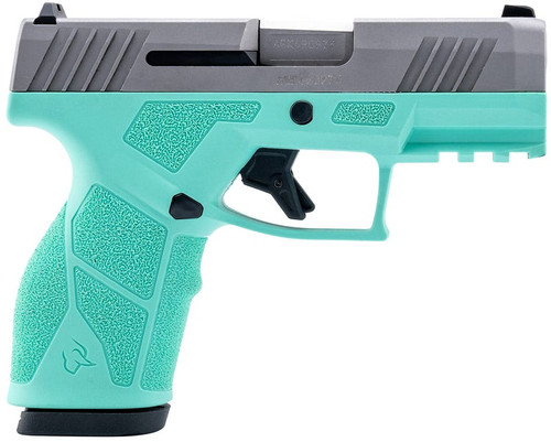 Taurus GX2 9mm Compact Striker-Fired Pistol, 3.38-Inch Stainless and Cyan, 2 Magazines – 1-GX2939C