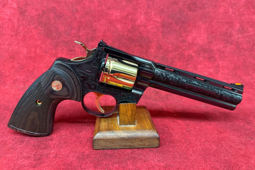 Colt Python Let's Rodeo .357 Magnum Polished Blued Engraved Revolver with 6-inch Barrel