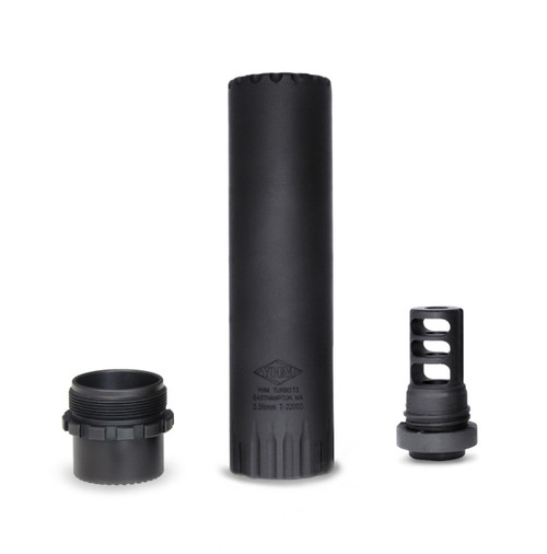 Yankee Hill Machine Turbo T3 5.56 Silencer with Muzzle Brake, YHM-2175-MB-28