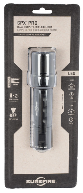 SureFire 6PX Pro 6PXDBK LED Flashlight, 15/600 Lumens, Black
