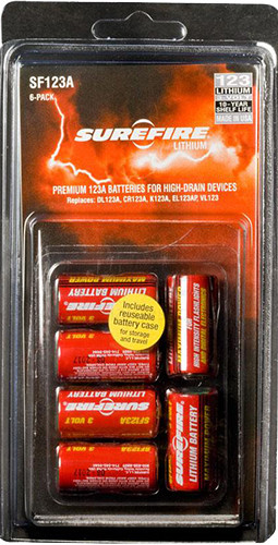 SureFire SF6BC CR123A Lithium Batteries, 6-Pack
