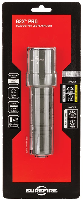SureFire G2X Pro LED Flashlight, 15/600 Lumens, Foliage Green