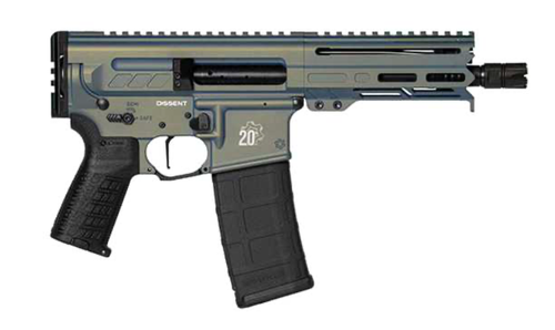 CMMG DISSENT Mk4 5.56 NATO Semi-Automatic Pistol, 6.5-Inch Barrel, Turquoise